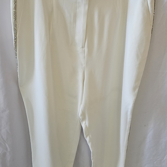 Kate & Mallory Pants - #300 Kate & Mallory White Trousers with Silver Accents